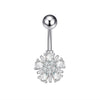 Fashion Heart Shape Flower Butterfly Stainless Steel Plating Inlay Zircon Belly Ring 1 Piece