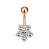 Fashion Heart Shape Flower Butterfly Stainless Steel Plating Inlay Zircon Belly Ring 1 Piece