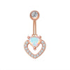 Fashion Heart Shape Flower Butterfly Stainless Steel Plating Inlay Zircon Belly Ring 1 Piece