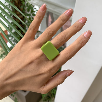 Retro Geometric Resin Irregular Women's Rings 1 Piece