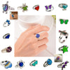 Exaggerated Four Leaf Clover Butterfly Metal Plating Zircon Unisex Open Ring 1 Piece