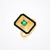 Vintage Style Square Copper Inlay Rhinestones Women's Rings Earrings Necklace