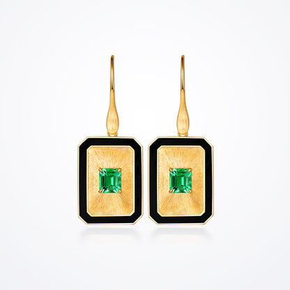 Vintage Style Square Copper Inlay Rhinestones Women's Rings Earrings Necklace