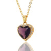 Sweet Heart Shape Copper Gold Plated Zircon Pendant Necklace