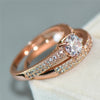 Fashion Geometric Copper Inlay Zircon Rings 1 Piece