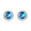 1 Pair Fashion Heart Shape Copper Inlay Zircon Ear Studs