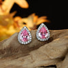 1 Pair Fashion Heart Shape Copper Inlay Zircon Ear Studs