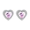 1 Pair Fashion Heart Shape Copper Inlay Zircon Ear Studs