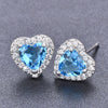 1 Pair Fashion Heart Shape Copper Inlay Zircon Ear Studs