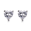 1 Pair Fashion Heart Shape Copper Inlay Zircon Ear Studs