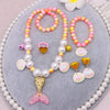 Fashion Fish Tail Resin Beaded Girl's Pendant Necklace 1 Set