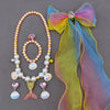 Fashion Fish Tail Resin Beaded Girl's Pendant Necklace 1 Set