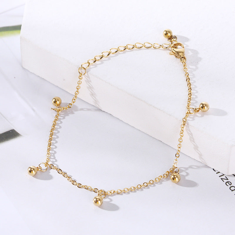 Simple Style Four Leaf Clover Heart Shape Daisy Titanium Steel Inlay Artificial Pearls Bracelets