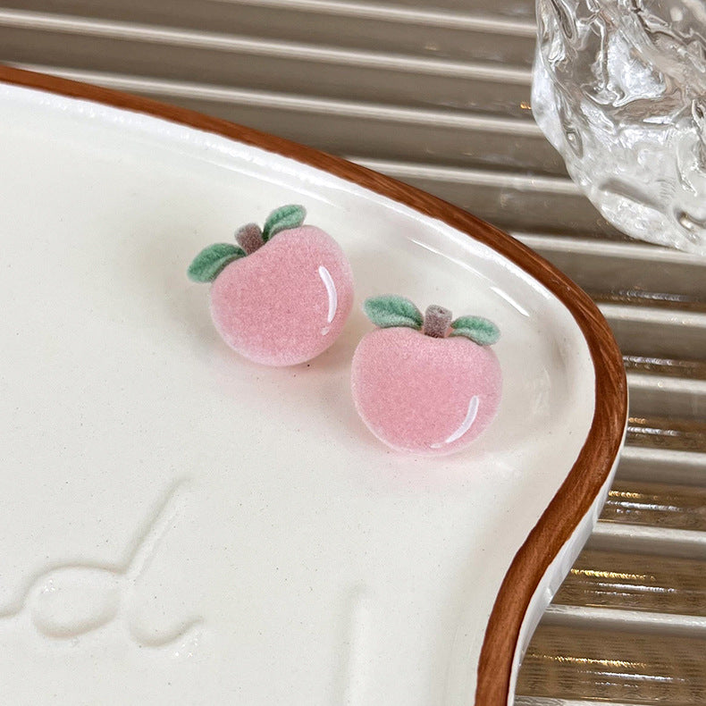 Sweet Fruit Flocking Women's Ear Studs 1 Pair