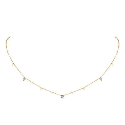 Fashion Geometric Titanium Steel Gold Plated Zircon Gold Plated Necklace