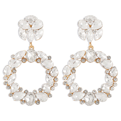 Retro Circle Alloy Plating Rhinestones Women's Drop Earrings 1 Pair