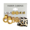 Retro Round Alloy Plating Artificial Pearls Women's Earrings Ear Studs 6-piece Set