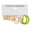 Retro Round Alloy Plating Artificial Pearls Women's Earrings Ear Studs 6-piece Set