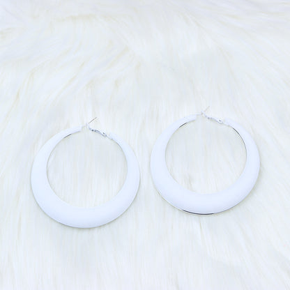 Fashion Geometric Metal Spray Paint Women's Hoop Earrings 1 Pair