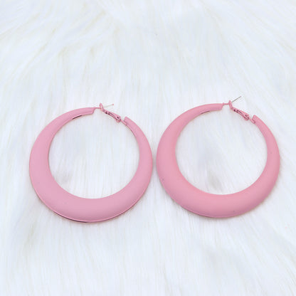 Fashion Geometric Metal Spray Paint Women's Hoop Earrings 1 Pair