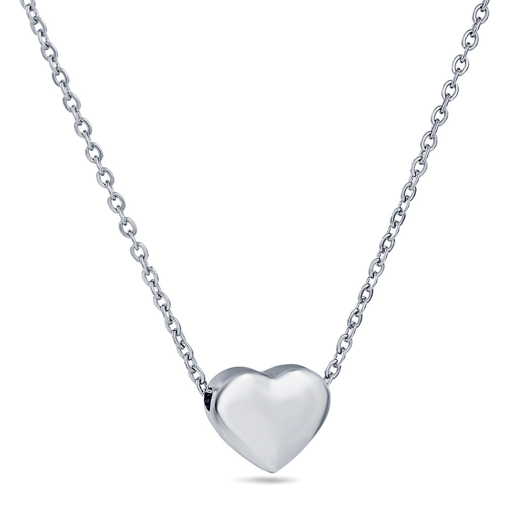 Simple Style Heart Shape Titanium Steel Plating Pendant Necklace 1 Piece