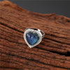 Fashion Heart Shape Stainless Steel Inlay Artificial Gemstones Open Ring 1 Piece