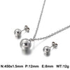 New Fashion Golden Glossy Small Round Bead Jewelry Necklace Earring Set