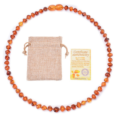 Fashion Geometric Amber Beaded Kid's Necklace