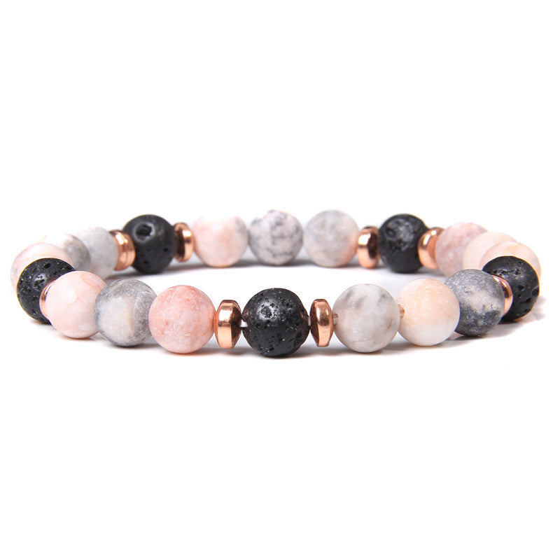 Retro Lock Natural Stone Beaded Bracelets