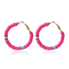 1 Pair Fashion Circle Soft Clay Beaded Women's Earrings