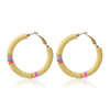 1 Pair Fashion Circle Soft Clay Beaded Women's Earrings