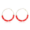 1 Pair Fashion Circle Soft Clay Beaded Women's Earrings