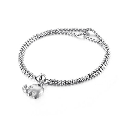 Fashion Heart Shape Butterfly Titanium Steel Plating Bracelets