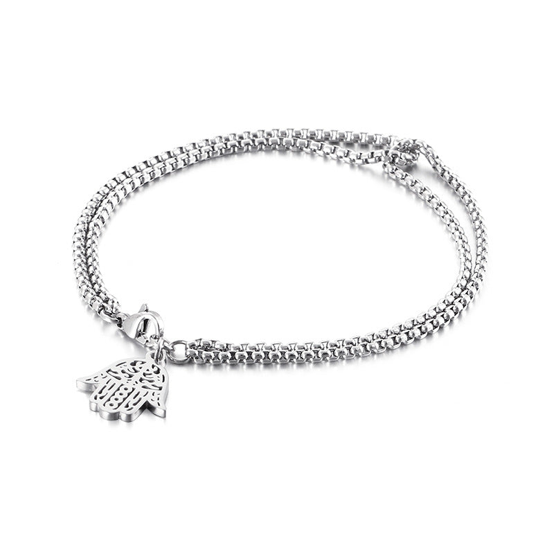 Fashion Heart Shape Butterfly Titanium Steel Plating Bracelets