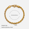 Simple Style Twist Stainless Steel Gold Plated Bracelets