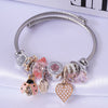 Fashion Heart Shape Beetles Alloy Steel Inlay Pearl Women's Bangle 1 Piece