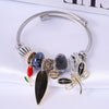 Fashion Dragonfly Alloy Steel Patchwork Inlay Artificial Gemstones Pearl Women's Bangle 1 Piece