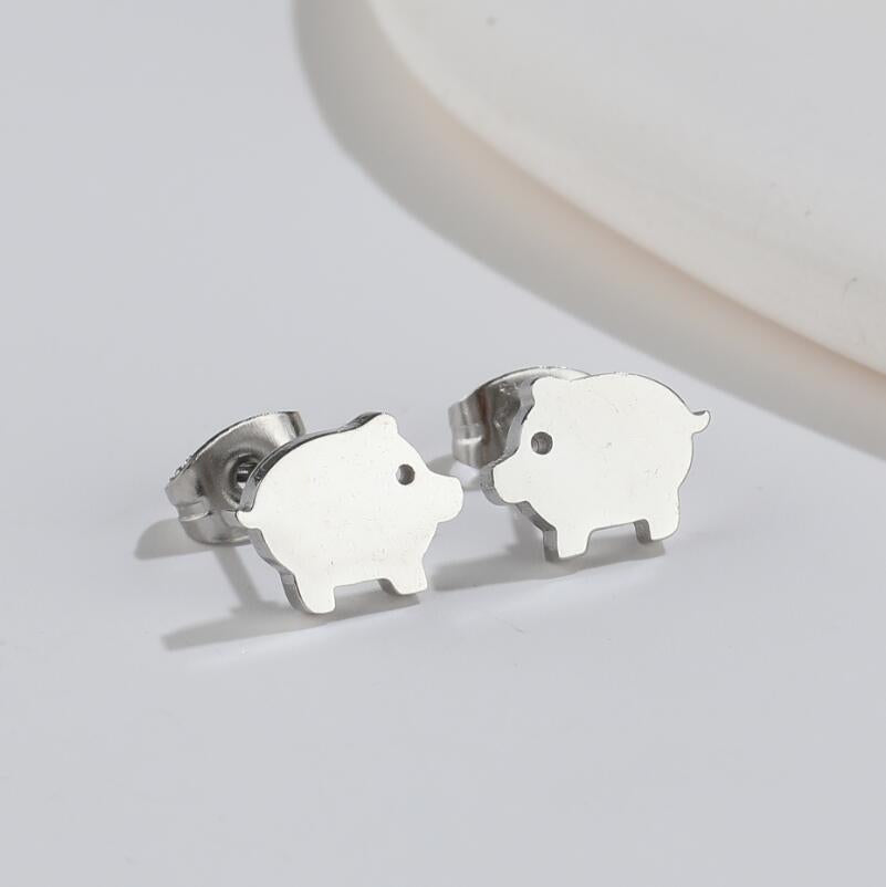 Fashion Animal Titanium Steel Ear Studs 1 Pair