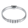 Fashion Round Stainless Steel Inlay Artificial Diamond Bangle 1 Piece