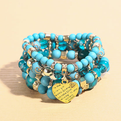 Bohemian Heart Shape Glass Wholesale Bracelets