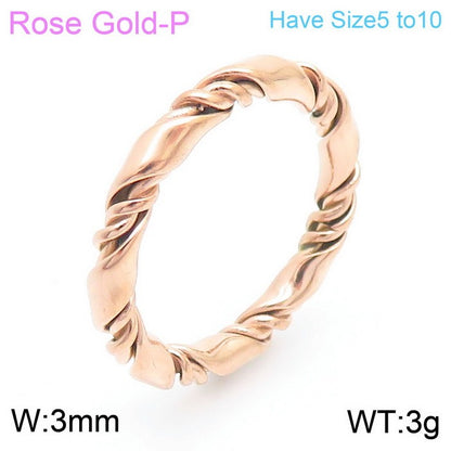 Fashion Twist Stainless Steel Polishing Rings 1 Piece