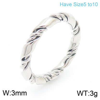 Fashion Twist Stainless Steel Polishing Rings 1 Piece