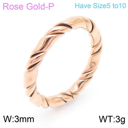 Fashion Twist Stainless Steel Polishing Rings 1 Piece