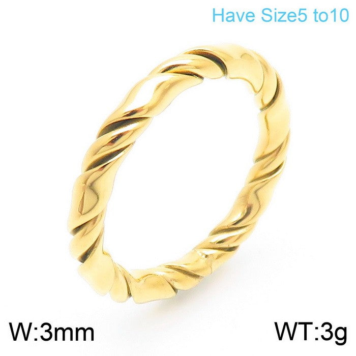 Fashion Twist Stainless Steel Polishing Rings 1 Piece