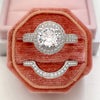 Fashion Round Copper Plating Zircon Rings 2 Piece Set