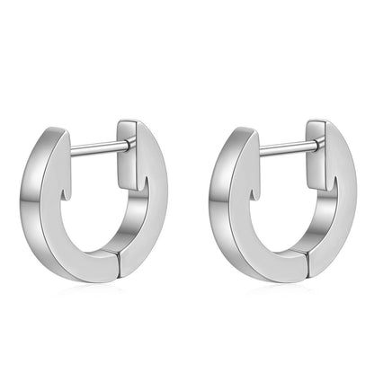 1 Pair Simple Style Oval Plating Stainless Steel Earrings