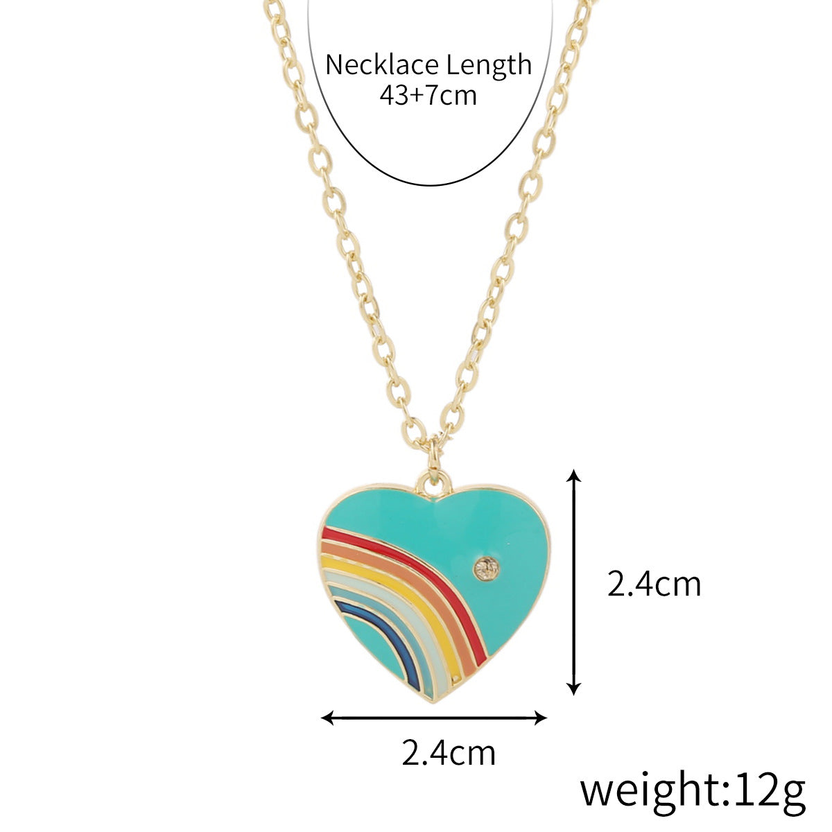 Fashion Heart Shape Alloy Enamel Women's Pendant Necklace