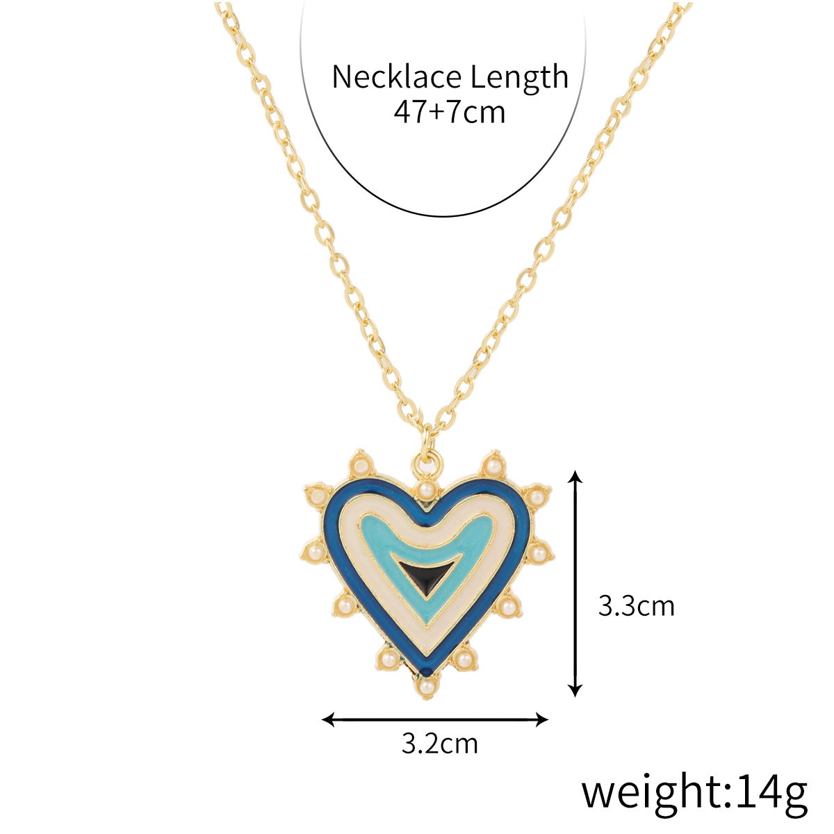 Fashion Heart Shape Alloy Enamel Women's Pendant Necklace