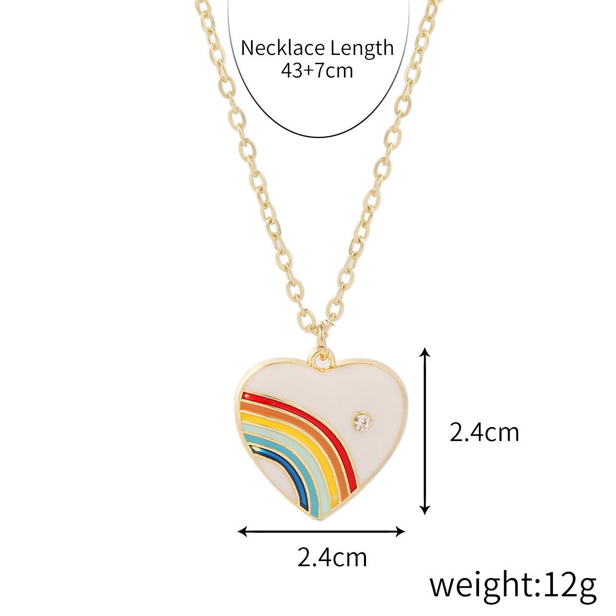 Fashion Heart Shape Alloy Enamel Women's Pendant Necklace