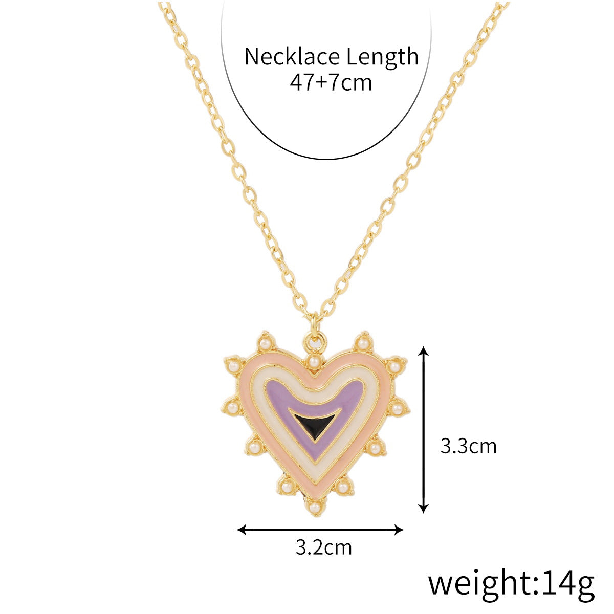 Fashion Heart Shape Alloy Enamel Women's Pendant Necklace